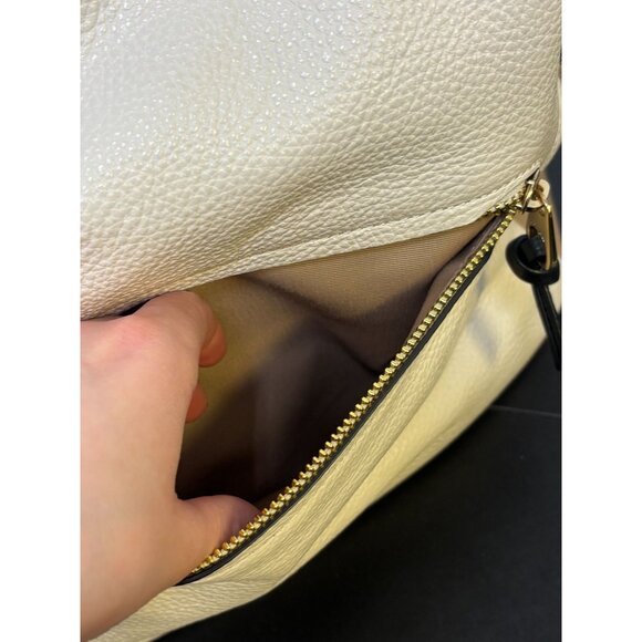Coach Pebble Leather Cream Multi-Color Shoulder Bag With Gold Hardware - Picture 8 of 14